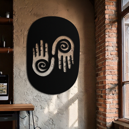 Abstract Spiral Hands Metal Wall Art