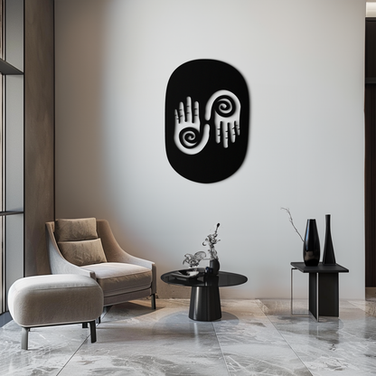 Abstract Spiral Hands Metal Wall Art