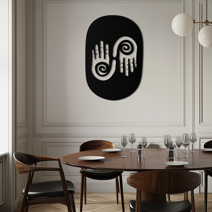 Abstract Spiral Hands Metal Wall Art