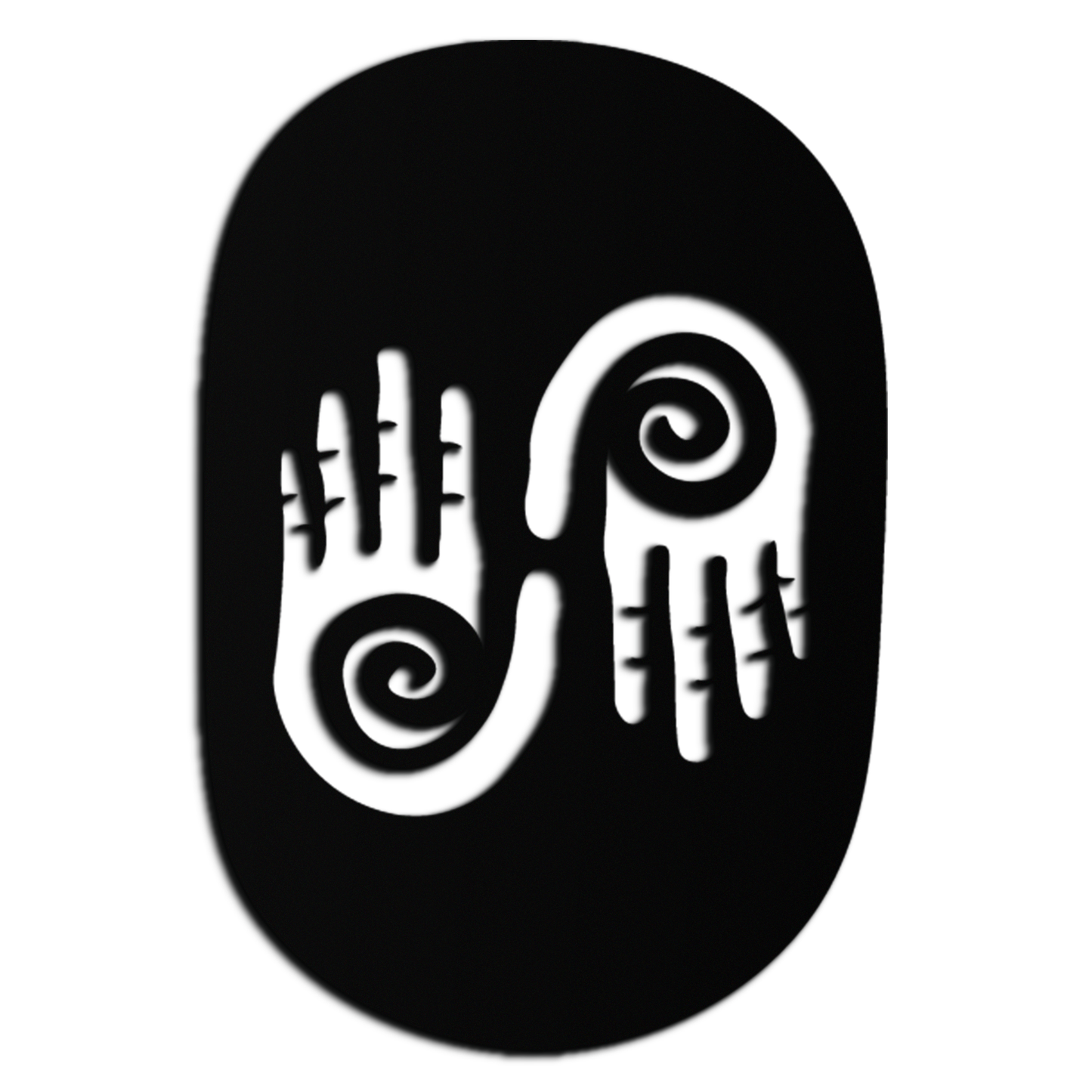 Abstract Spiral Hands Metal Wall Art – Mystical Black Steel Decor with Spiraled Palm Silhouette for Modern Interiors- KAF421