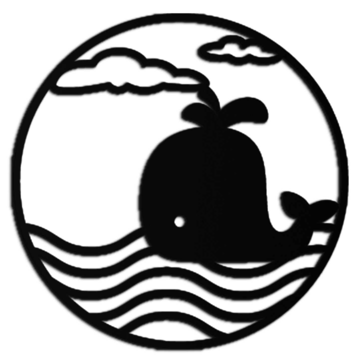 Whale Ocean Scene Metal Wall Art - Circular Coastal Decor