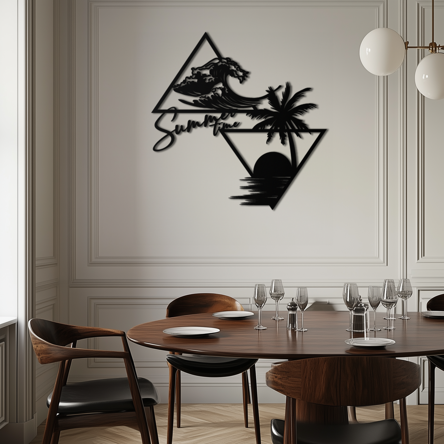 Beach Scene Palm Tree Metal Wall Art