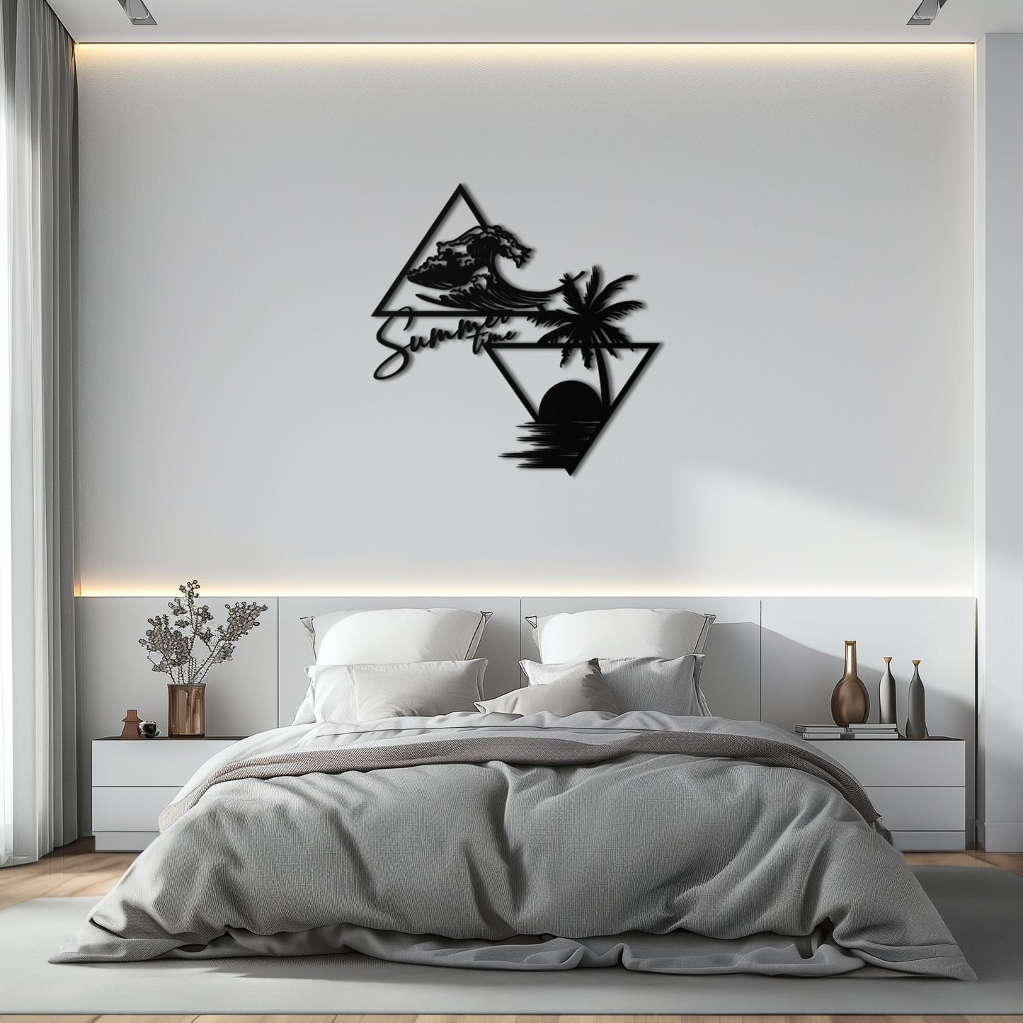 Beach Scene Palm Tree Metal Wall Art