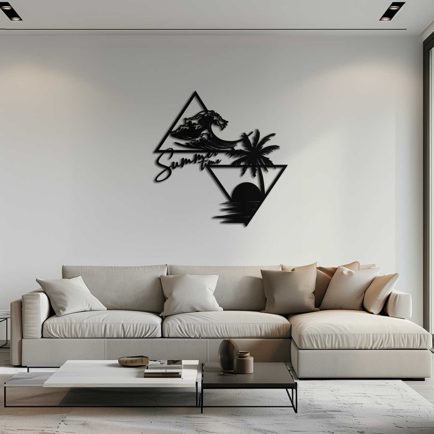 Beach Scene Palm Tree Metal Wall Art