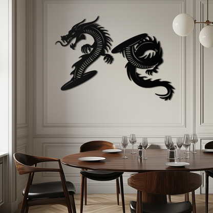 Yin Yang Dragon Duo Metal Wall Art