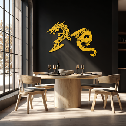 Yin Yang Dragon Duo Metal Wall Art