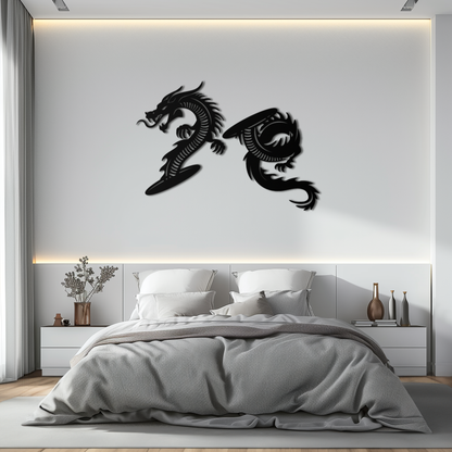 Yin Yang Dragon Duo Metal Wall Art