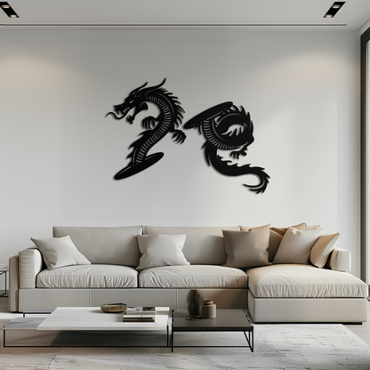 Yin Yang Dragon Duo Metal Wall Art