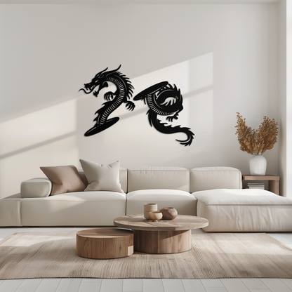 Yin Yang Dragon Duo Metal Wall Art