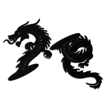 Yin Yang Dragon Duo Metal Wall Art