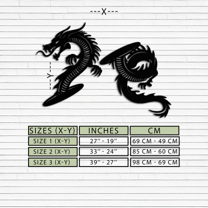 Yin Yang Dragon Duo Metal Wall Art