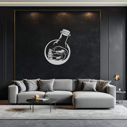 Buddha and Ocean Waves Metal Wall Art