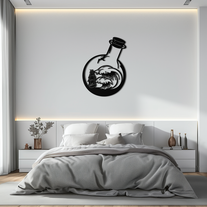 Buddha and Ocean Waves Metal Wall Art
