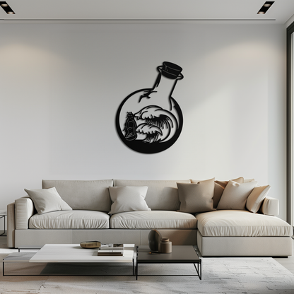 Buddha and Ocean Waves Metal Wall Art