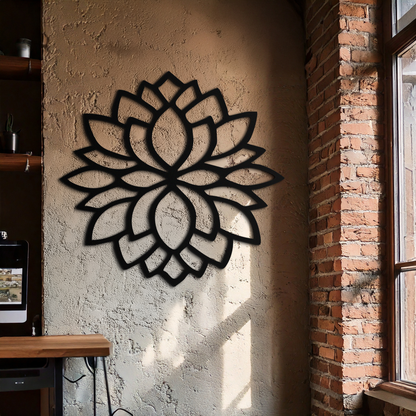 Lotus Flower Silhouette Metal Wall Art