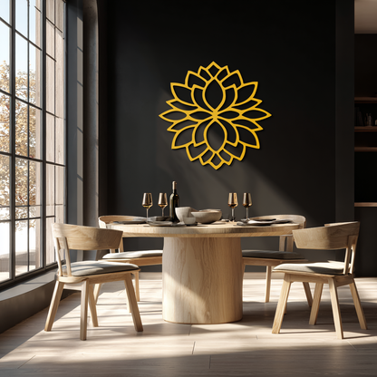 Lotus Flower Silhouette Metal Wall Art