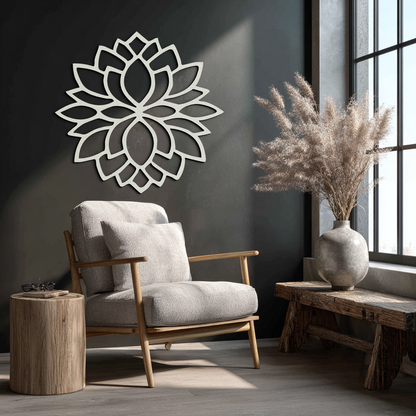 Lotus Flower Silhouette Metal Wall Art