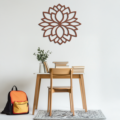 Lotus Flower Silhouette Metal Wall Art