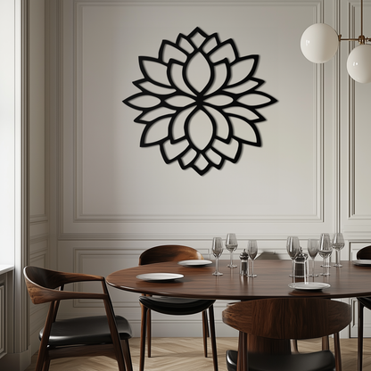 Lotus Flower Silhouette Metal Wall Art