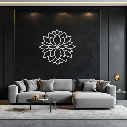 Lotus Flower Silhouette Metal Wall Art