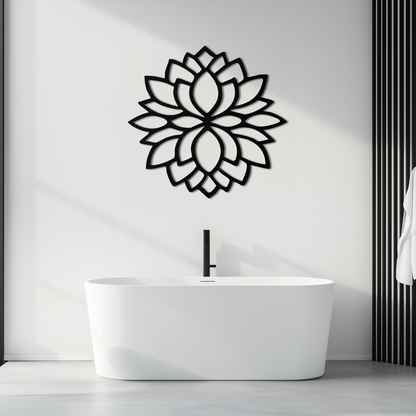 Lotus Flower Silhouette Metal Wall Art