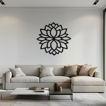 Lotus Flower Silhouette Metal Wall Art