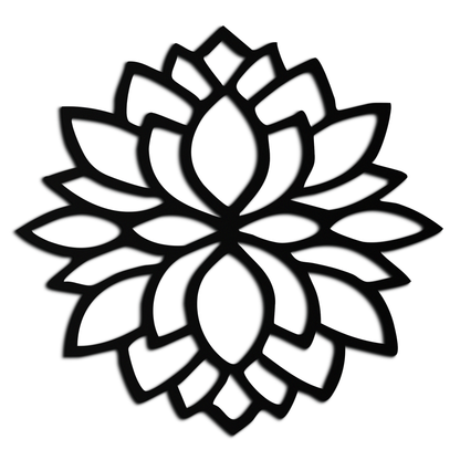 Lotus Flower Silhouette Metal Wall Art