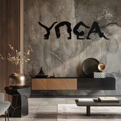 Yoga Pose Metal Wall Art for Modern Spaces