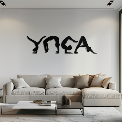 Yoga Pose Metal Wall Art for Modern Spaces