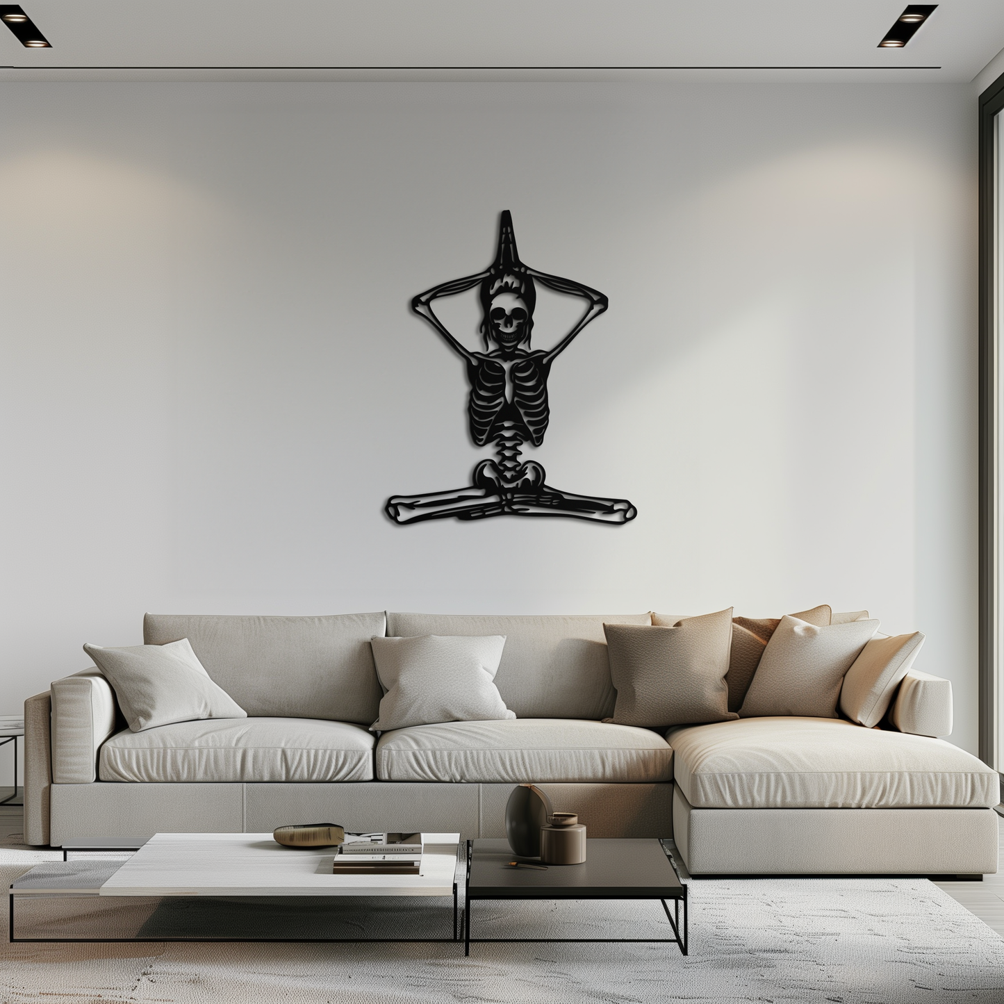 Skeleton Yoga Pose Metal Wall Art