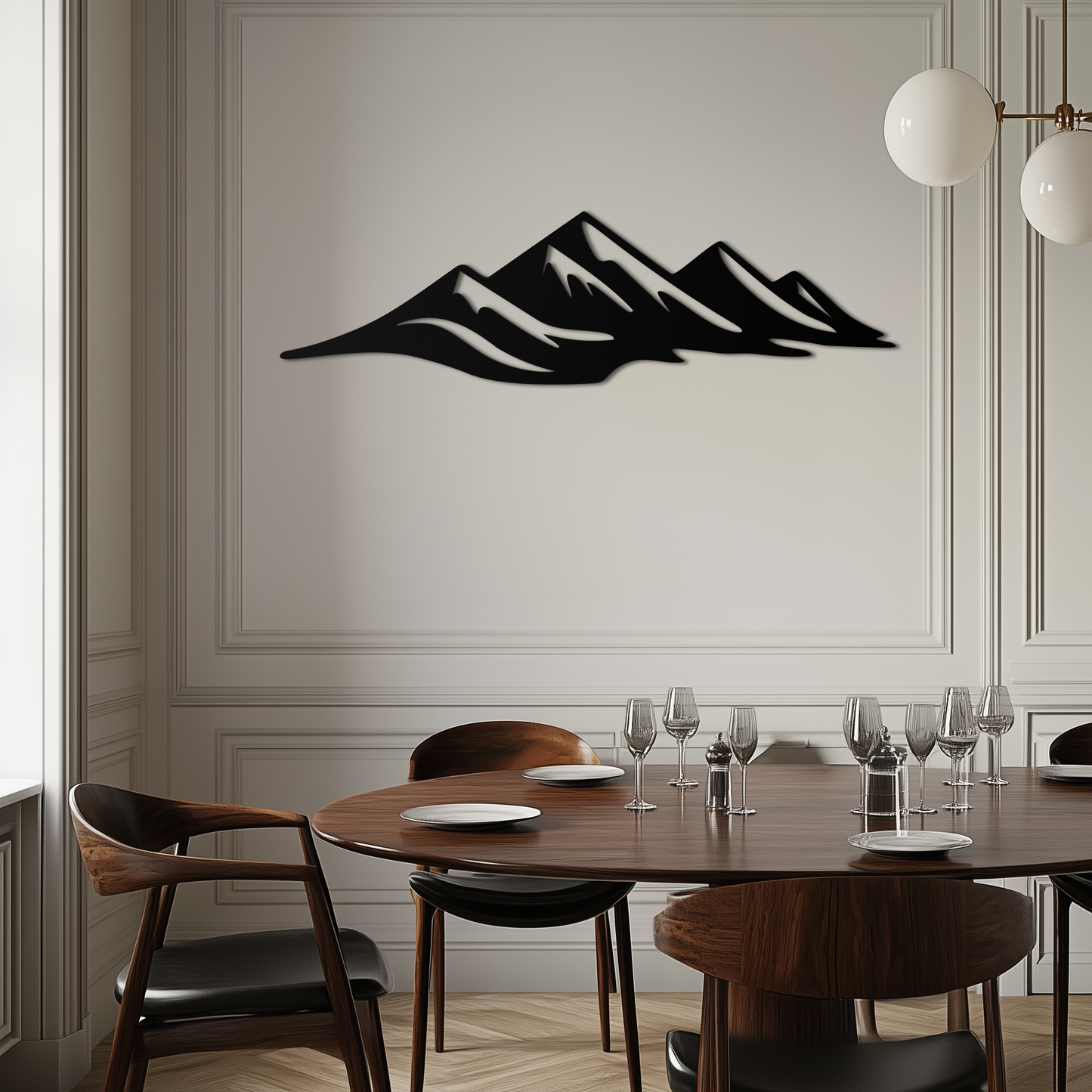 Mountain Silhouette Horizontal Metal Wall Art