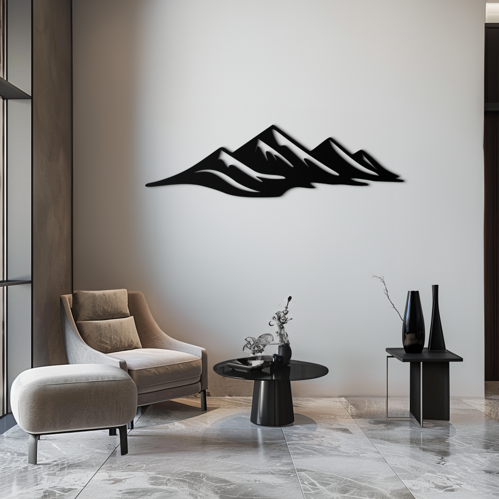 Mountain Silhouette Horizontal Metal Wall Art