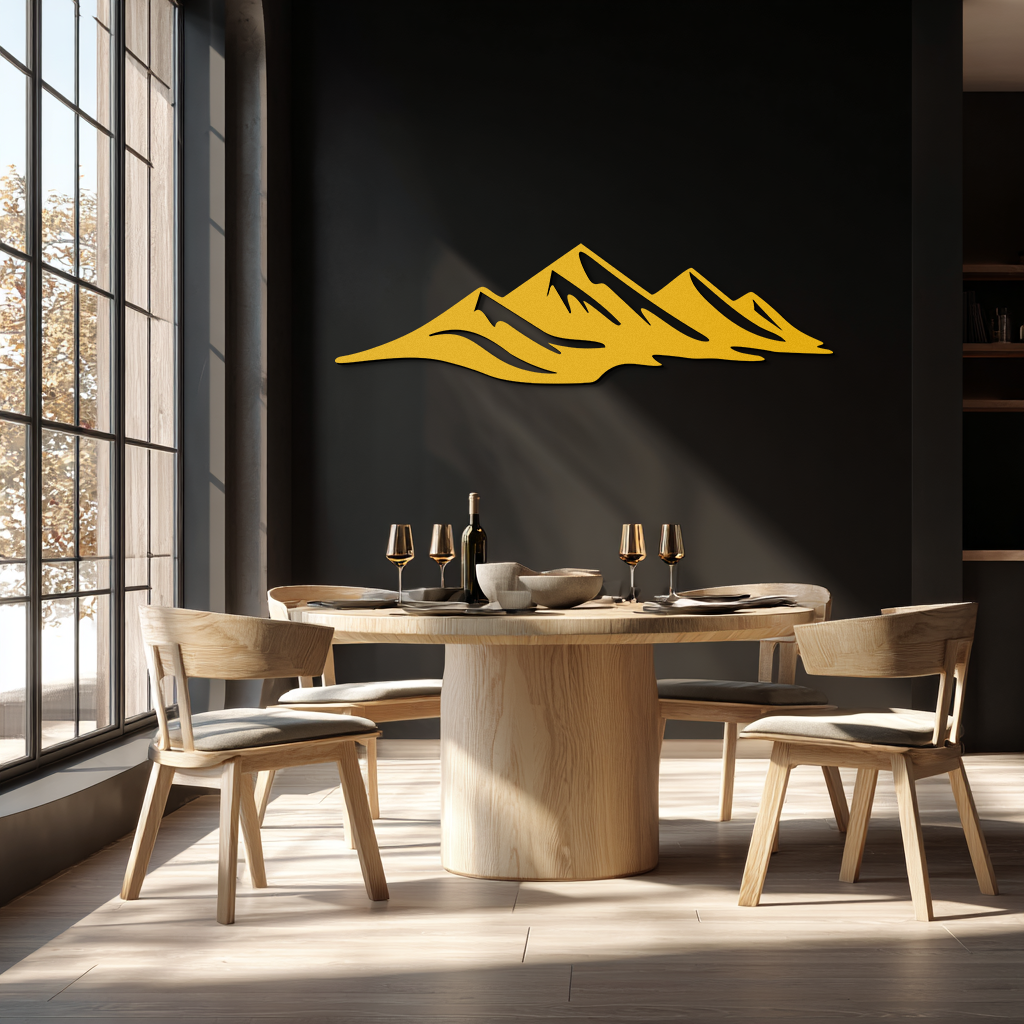 Mountain Silhouette Horizontal Metal Wall Art
