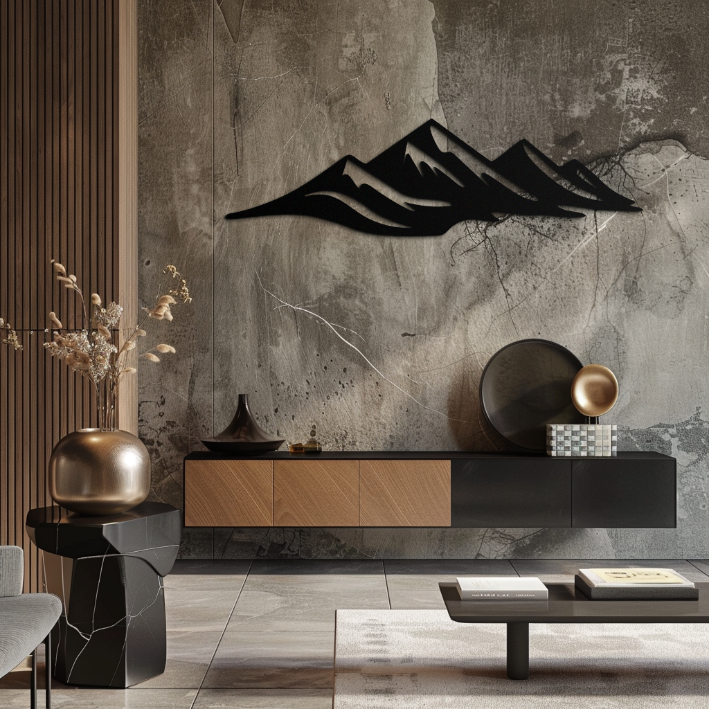 Mountain Silhouette Horizontal Metal Wall Art