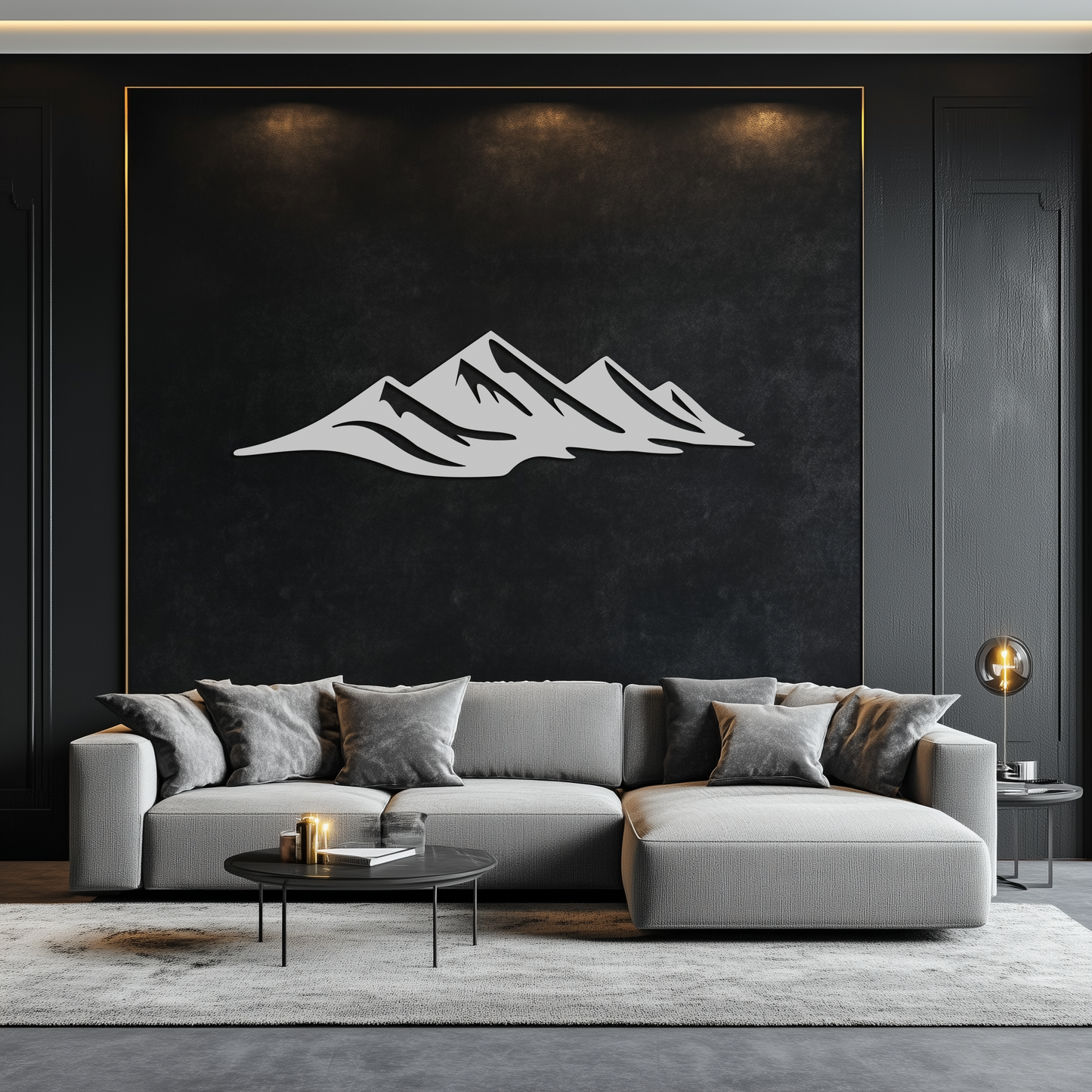 Mountain Silhouette Horizontal Metal Wall Art