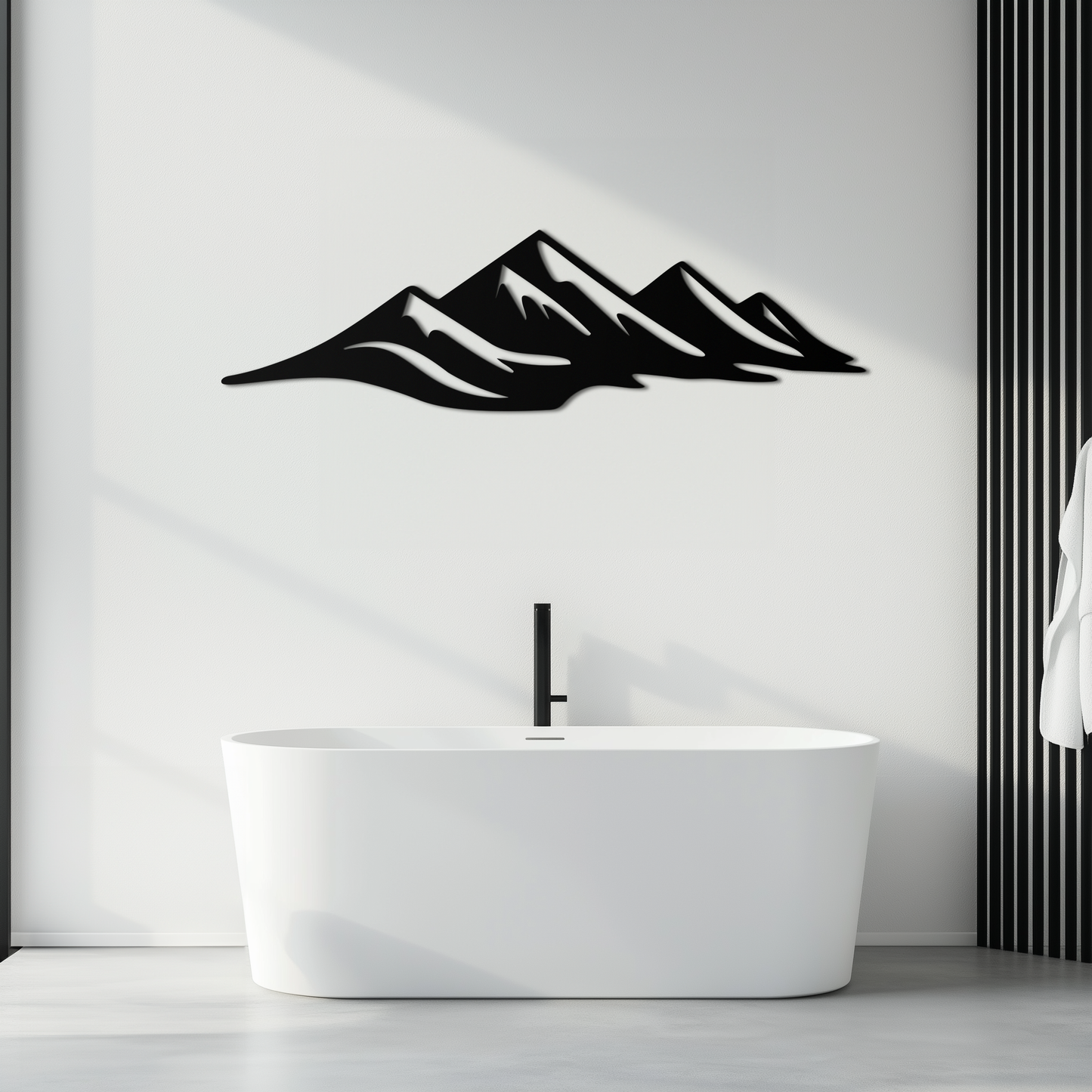 Mountain Silhouette Horizontal Metal Wall Art