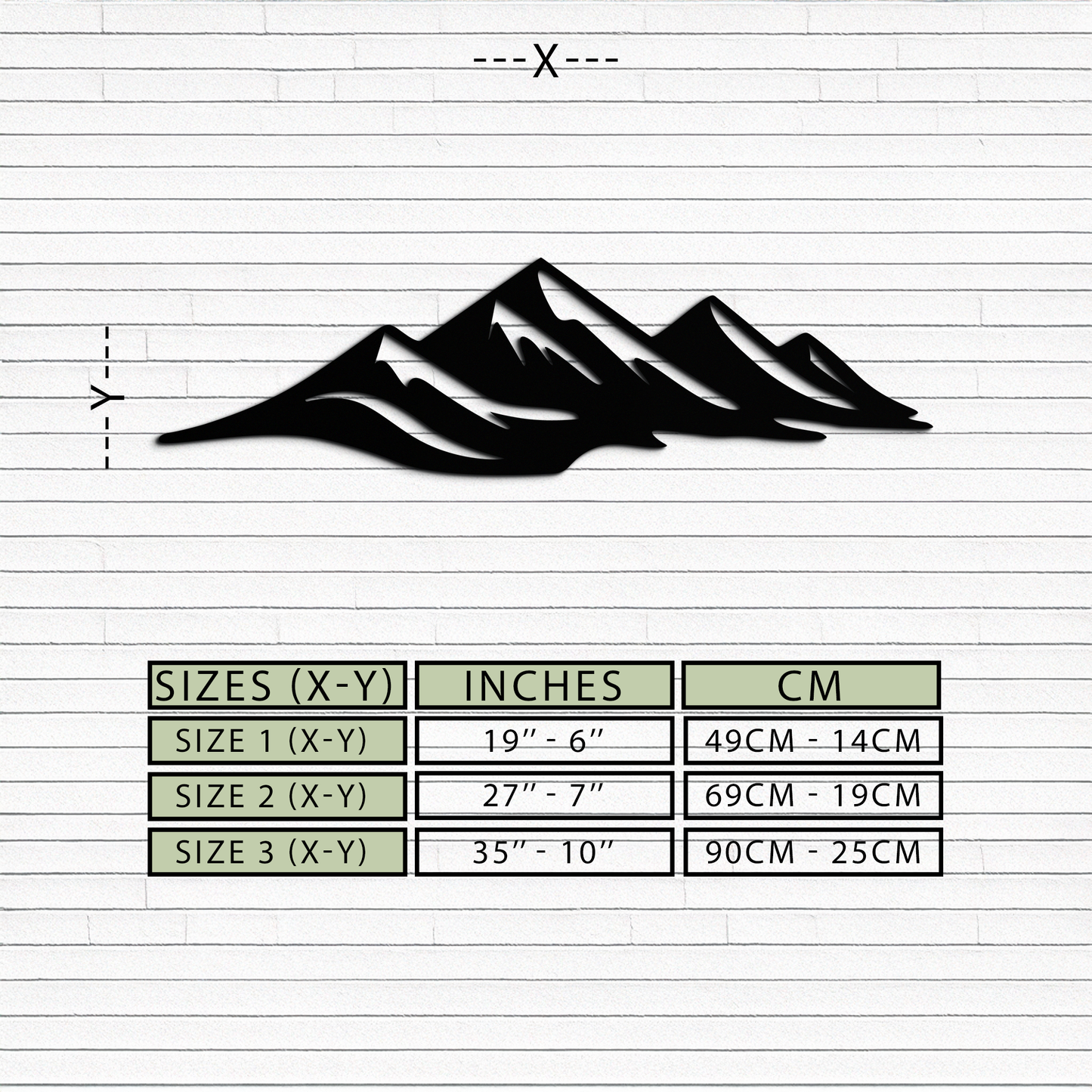 Mountain Silhouette Horizontal Metal Wall Art