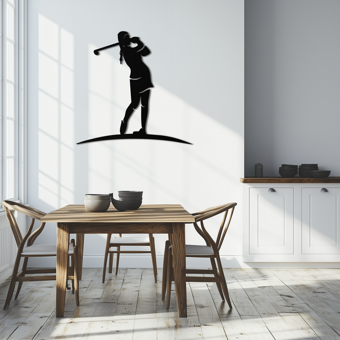 Female Golfer Metal Wall Art