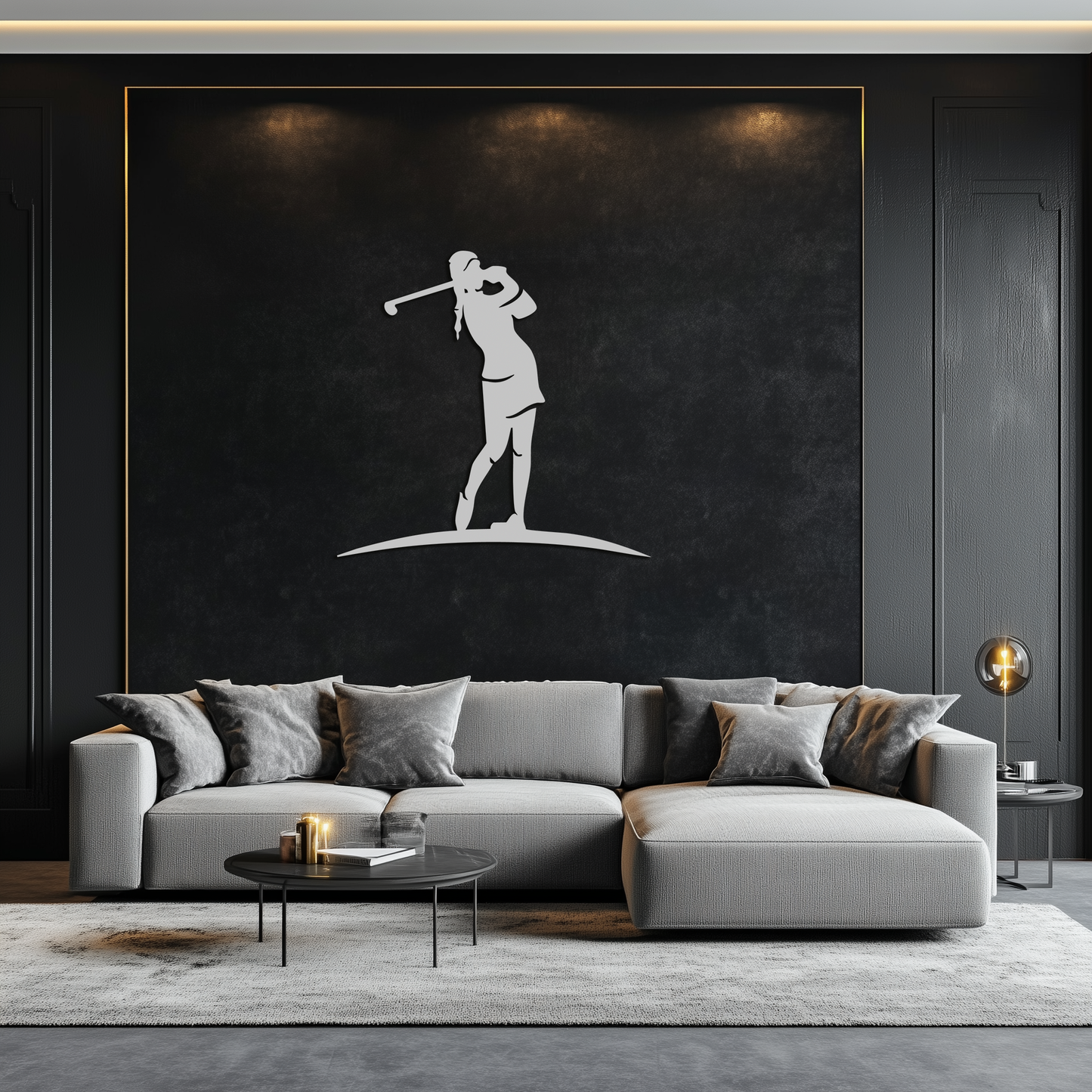 Female Golfer Metal Wall Art
