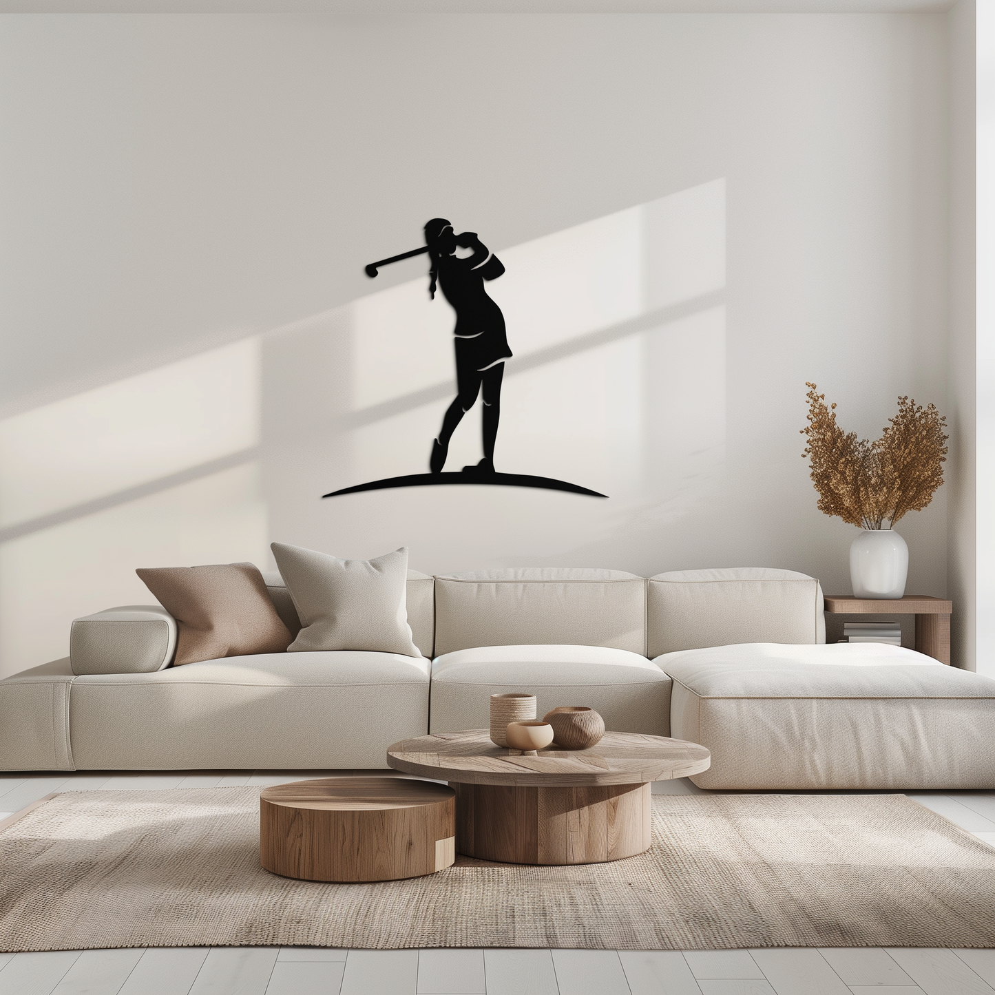 Female Golfer Metal Wall Art