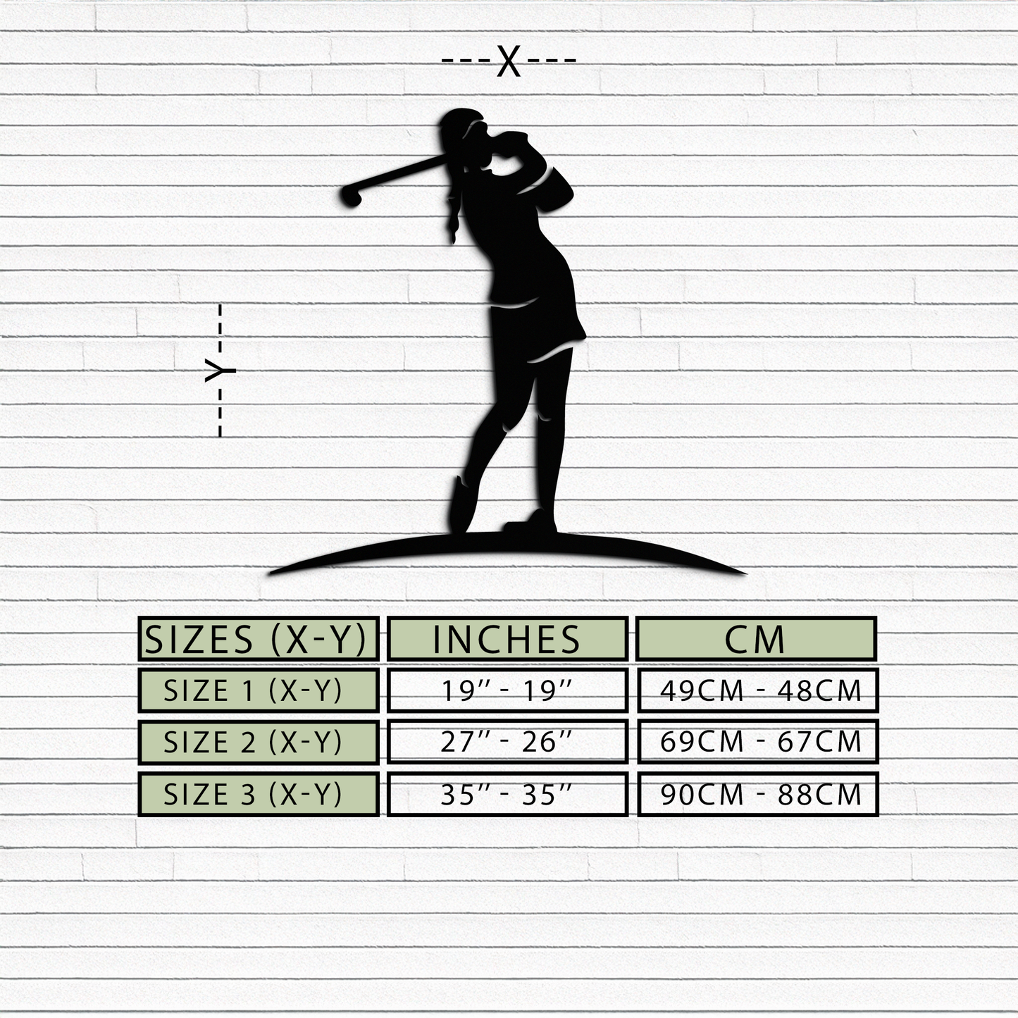Female Golfer Metal Wall Art