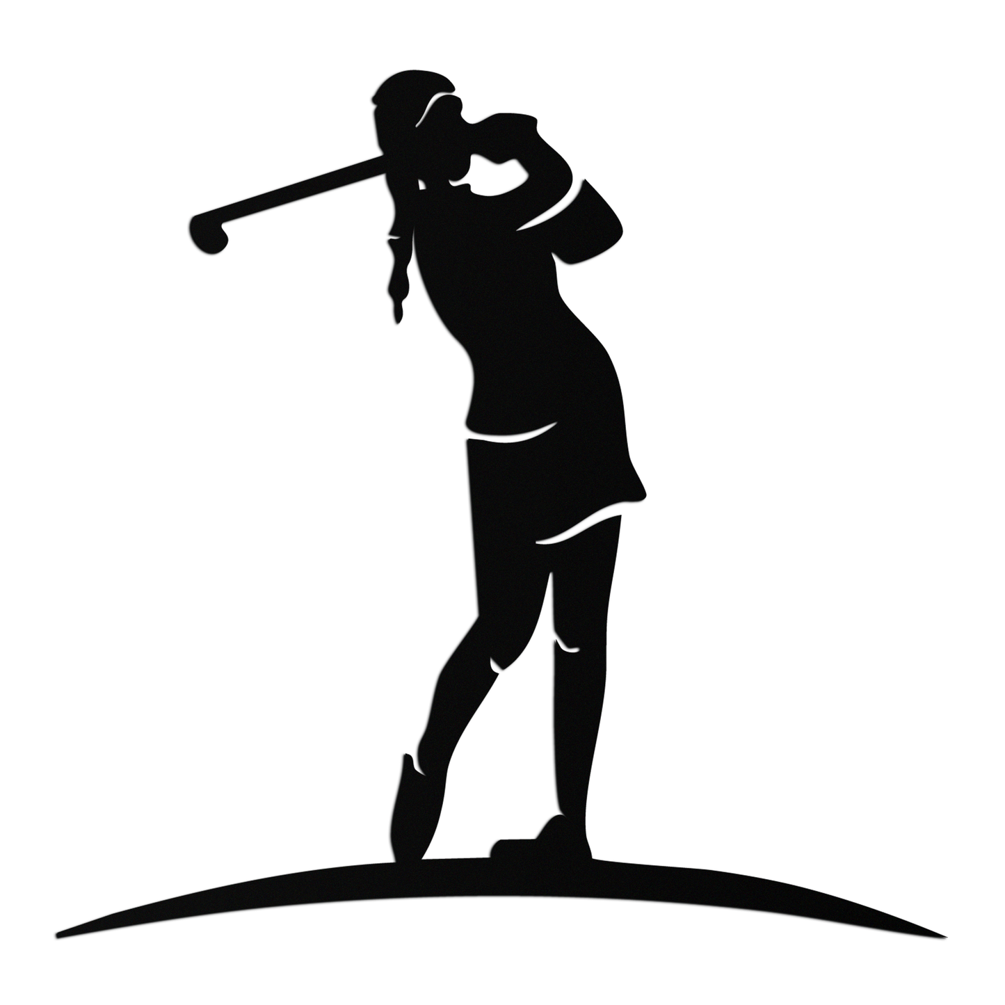 Female Golfer Metal Wall Art