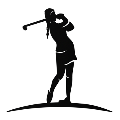 Female Golfer Metal Wall Art