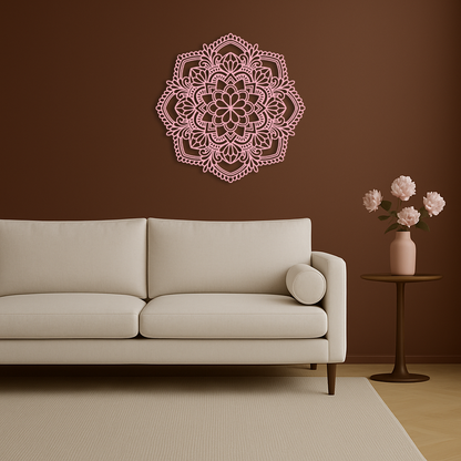 Pink Mandala Metal Wall Art