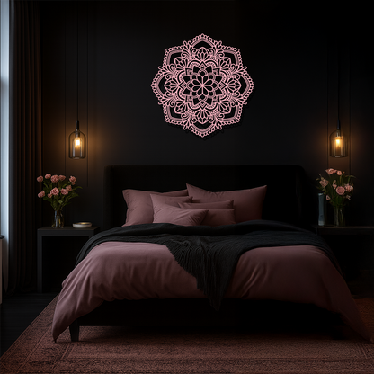 Pink Mandala Metal Wall Art