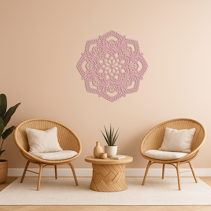 Pink Mandala Metal Wall Art