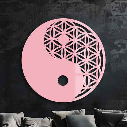 Lotus mandala silhouette metal wall art, layered sacred geometry design
