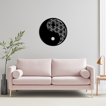 Lotus Mandala Silhouette Metal Wall Art