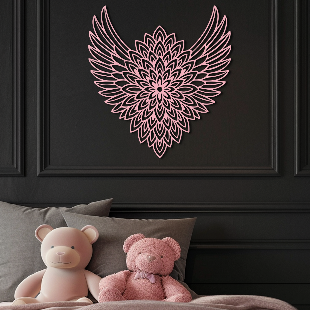 Winged Mandala Metal Wall Art