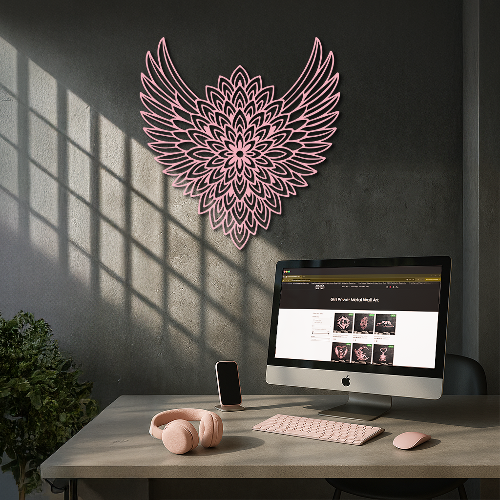 Winged Mandala Metal Wall Art